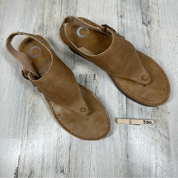 Journee Collection Mckell Tan Slip On Thong Wedge Platform Sandals #930 - Picture 9 of 11